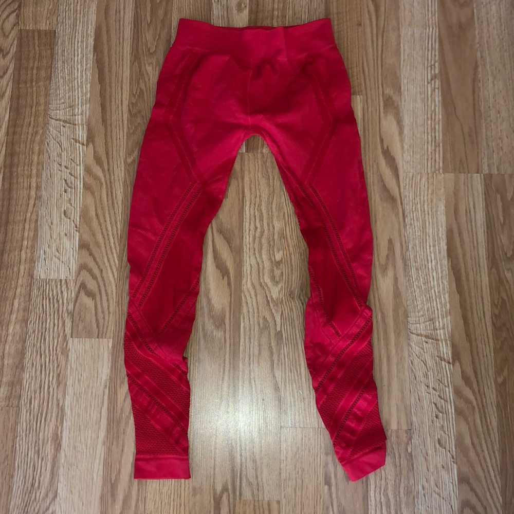 Red, meshy SoulCycle by NUX tights